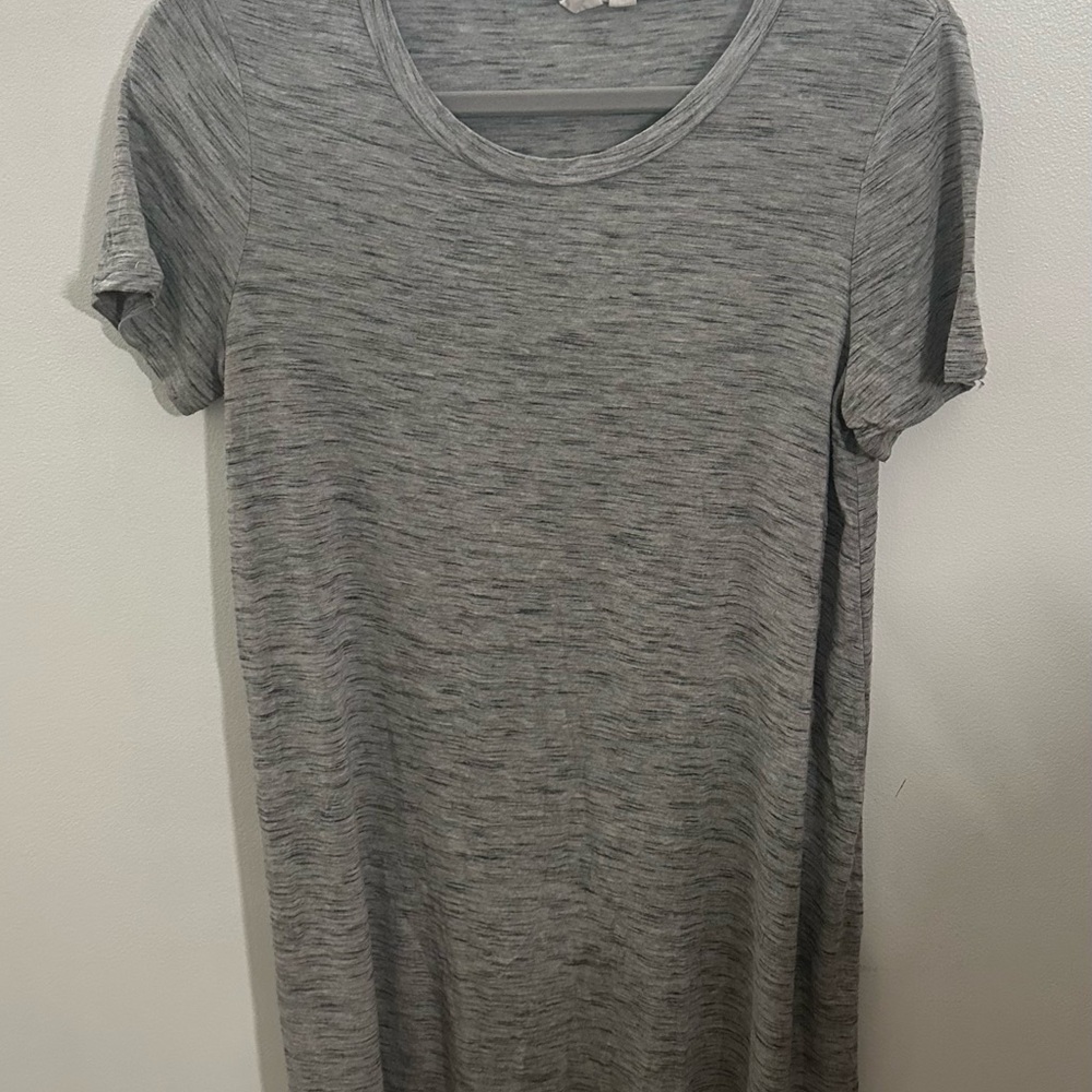 Gray Short Sleeve T-Shirt Dress